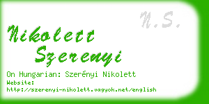 nikolett szerenyi business card