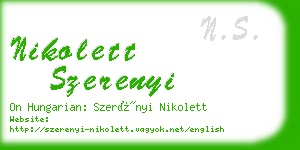 nikolett szerenyi business card